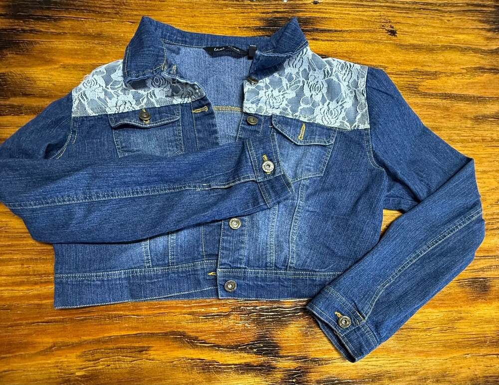 Last Kiss Denim Lace Jacket Blue